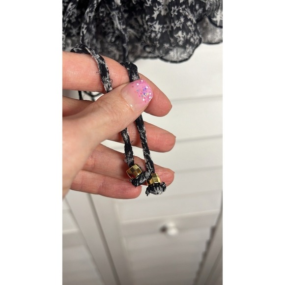 LoveShackFancy Scarlett Star Print 100% Silk Ruffle Peasant Top Size Small - Picture 5 of 11